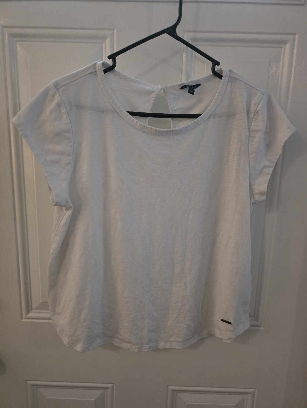 Nautica White Short Sleeve Scoop Neck Tee